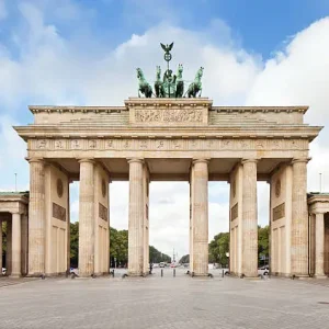 The world famous Brandenburger Tor (Brandenburg gate) in Berlin (Germany) at daylight.